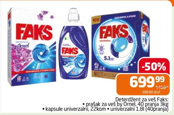 Deterdžent za veš Faks