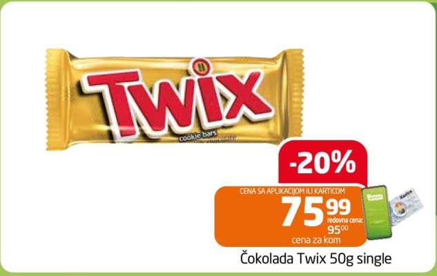 Čokolada Twix 50g single