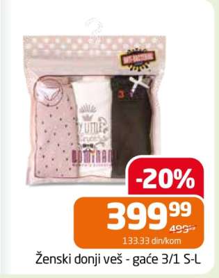 Ženski donji veš - gaće 3/1 S-L