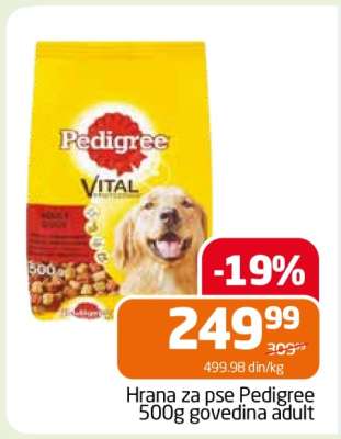 Hrana za pse Pedigree 500g govedina adult