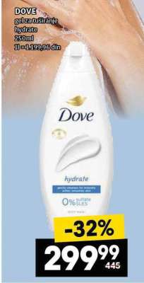 DOVE gel za tuširanje hydrate 250ml