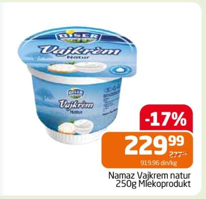 Namaz Vajkrem natur 250g Mlekoprodukt