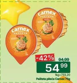 Pašteta pileća Carnex 75g