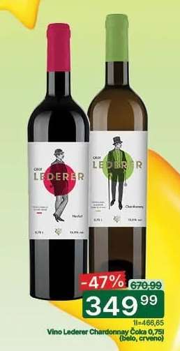Vino Lederer Chardonnay Čoka 0,75l
