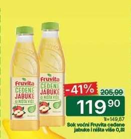 Sok voćni Fruvita ceđene jabuke i ništa više 0,8l