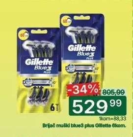 Brijač muški blue3 plus Gillette 6kom.
