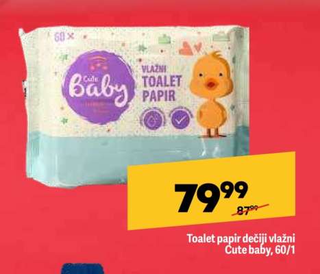 Toalet papir dečiji vlažni Cute baby, 60/1