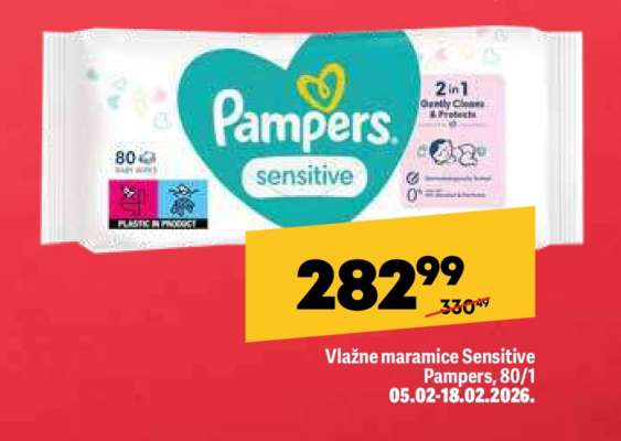 Vlažne maramice Sensitive Pampers, 80/1