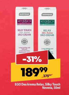 EGO Deo krema Relax, Silky Touch Nevena, 50ml
