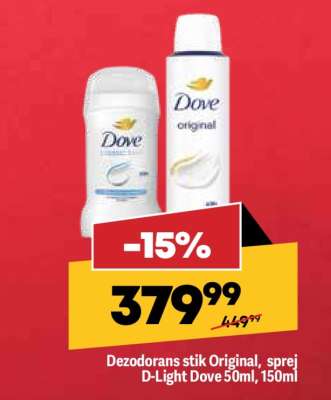 Dezodorans stik Original, sprej D-Light Dove 50ml, 150ml