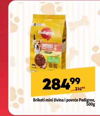 Briketi mini živina i povrće Pedigree 500g