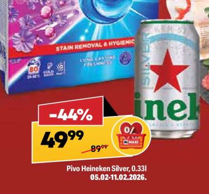 Pivo Heineken Silver, 0.33l