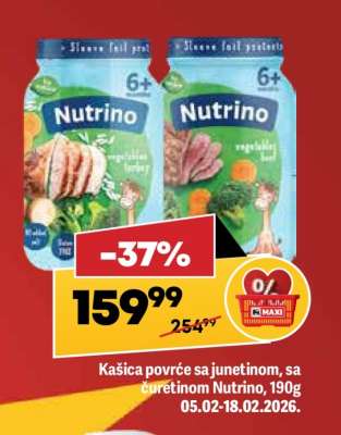 Kašica povrće sa junetinom, sa ćuretinom Nutrino, 190g