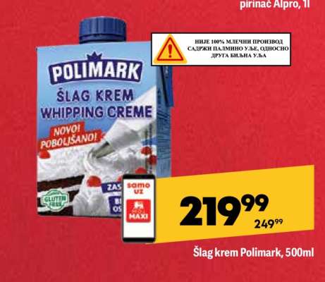 Šlag krem Polimark 500ml