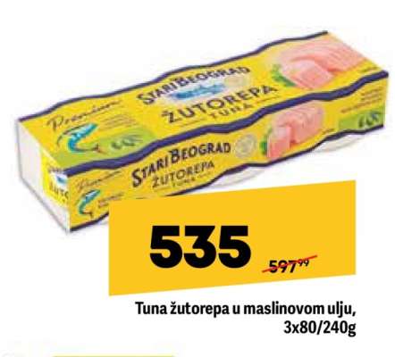 Tuna žutorepa u maslinovom ulju 3x80, 240g