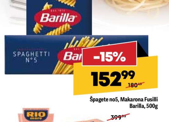 Špagete no5, Makarona Fusilli Barilla, 500g
