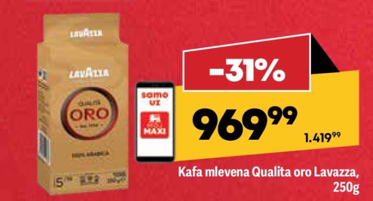 Kafa mlevena Qualita Oro lavazza 250g
