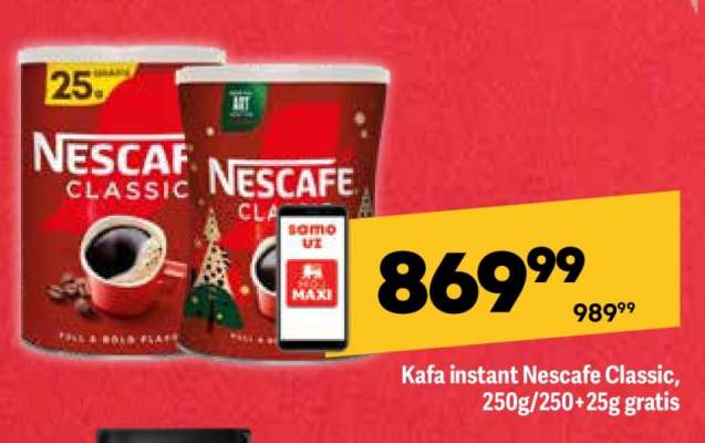 Kafa instant Nescafe Classic, 250g, 250+25g gratis