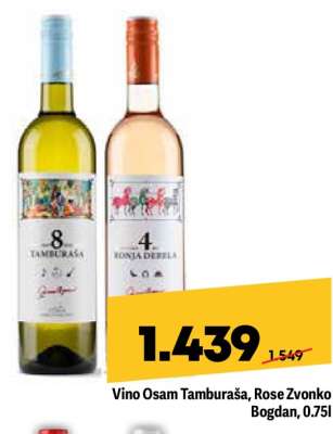 Vino Osam Tamburasa, Rose Zvonko Bogdan, 0.75l