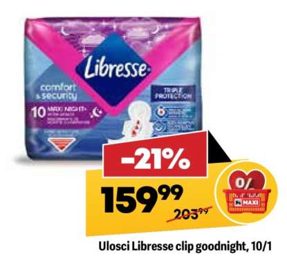 Ulošci Libresse clip goodnight 10/1