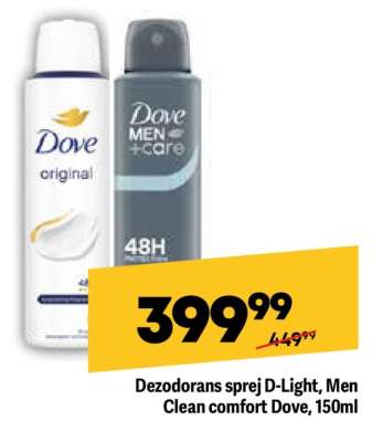 Dezodorans sprej D Light , Men Clean comfort Dove 150ml