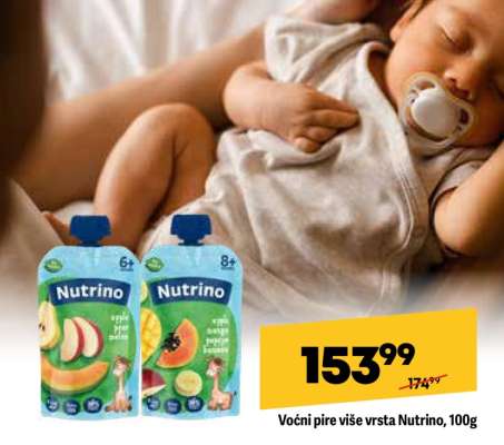 Voćni pire više vrsta Nutrino, 100g