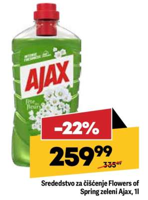 Srededstvo za čišćenje Flowers of Spring zeleni Ajax, 1l