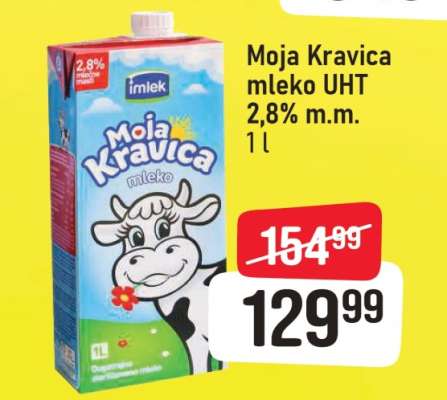 Moja Kravica mleko UHT 2,8% m.m. 1L