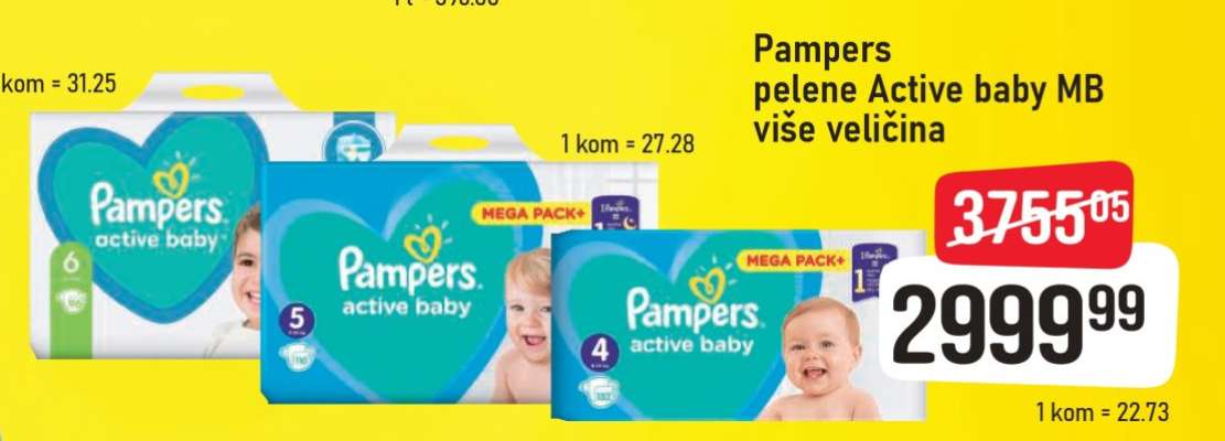 Pampers pelene Active Baby MB više veličina