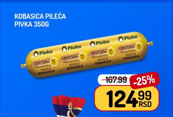 Kobasica pileća Pivka 350g