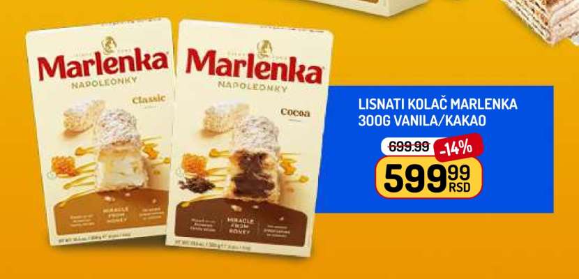 Lisnati Kolač Marlenka 300g Vanila/Kakao