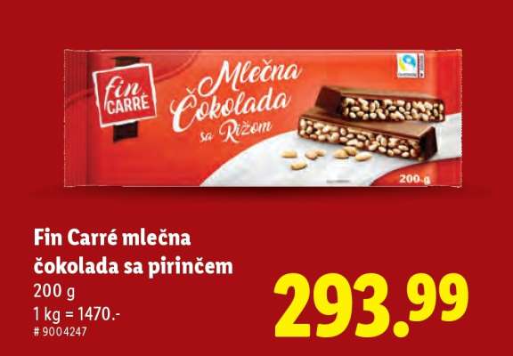 Fin Carré Mlečna čokolada sa pirinčem