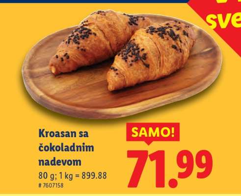 Kroasan sa čokoladnim nadevom