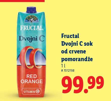 Fructal Dvojni C sok od crvene pomorandže