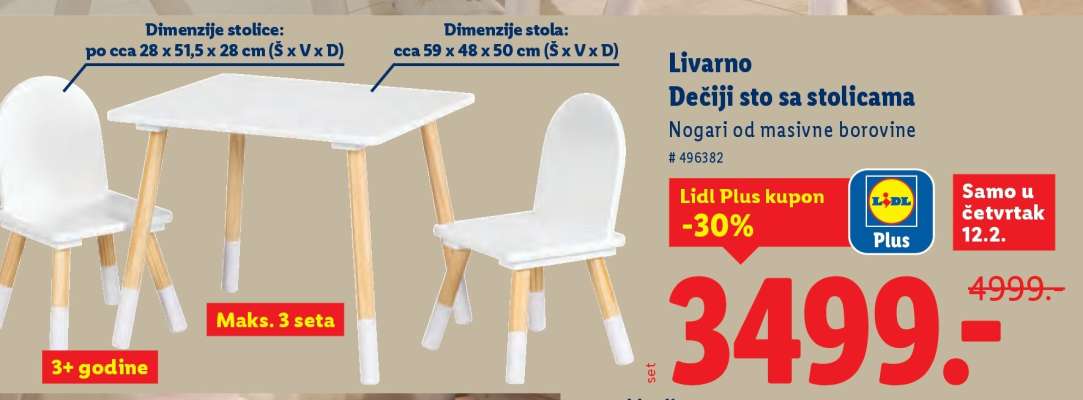 Livarno Dečiji sto sa stolicama