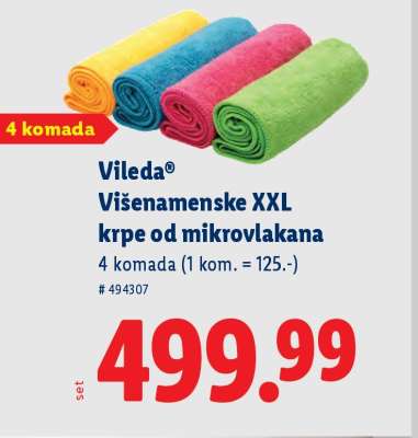 Vileda Višenamenske XXL krpe od mikrovlakana
