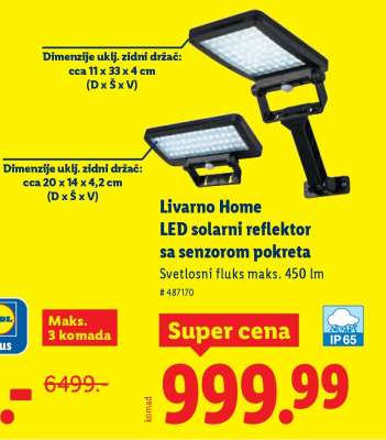Livarno Home LED solarni reflektor sa senzorom pokreta
