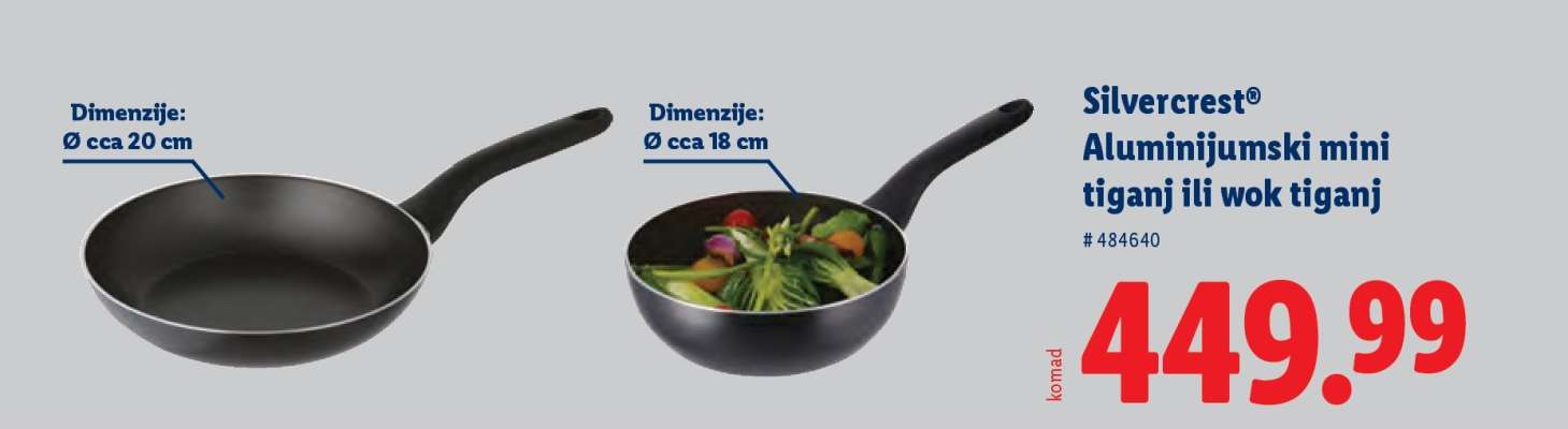 Silvercrest® Aluminijumski mini tiganj ili wok tiganj