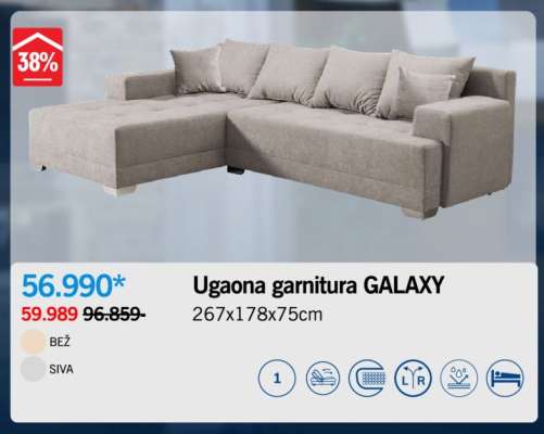 Ugaona garnitura GALAXY