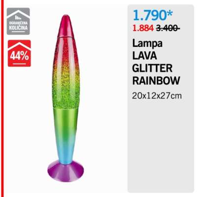 Lampa LAVA GLITTER RAINBOW