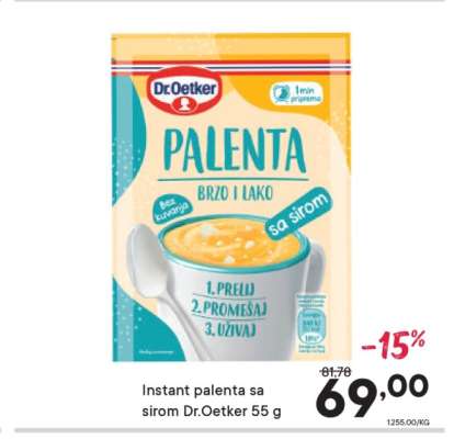 Instant palenta sa sirom Dr. Oetker 55 g