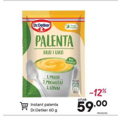 Instant palenta Dr. Oetker 60 g