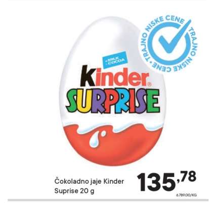 Čokoladno jaje Kinder Suprise 20 g