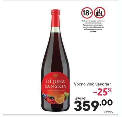 Voćno vino Sangria 1l