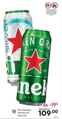 Pivo Heineken limenka 0.5l