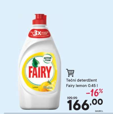 Tečni deterdžent Fairy lemon 0.45 l