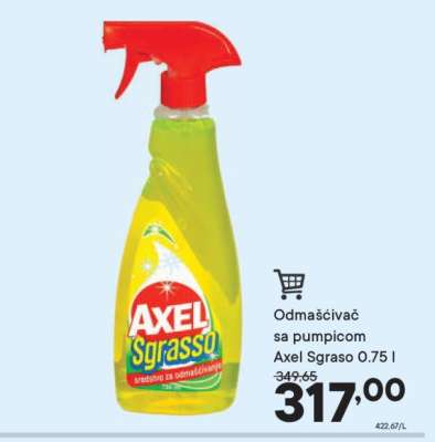Odmašćivač sa pumpicom Axel Sgraso 0.75 l