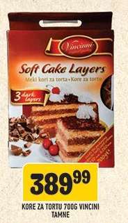 Kore za tortu 700g Vincini tamne