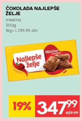 ČOKOLADA NAJLEPŠE ŽELJE