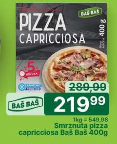 Smrznuta pizza capricciosa Baš Baš 400g